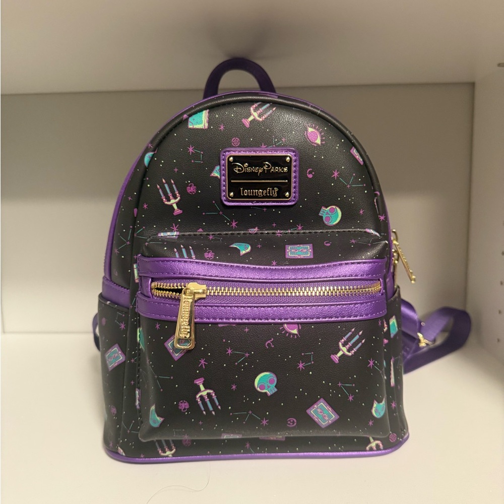 Loungefly Black and Purple Space-Themed Backpack